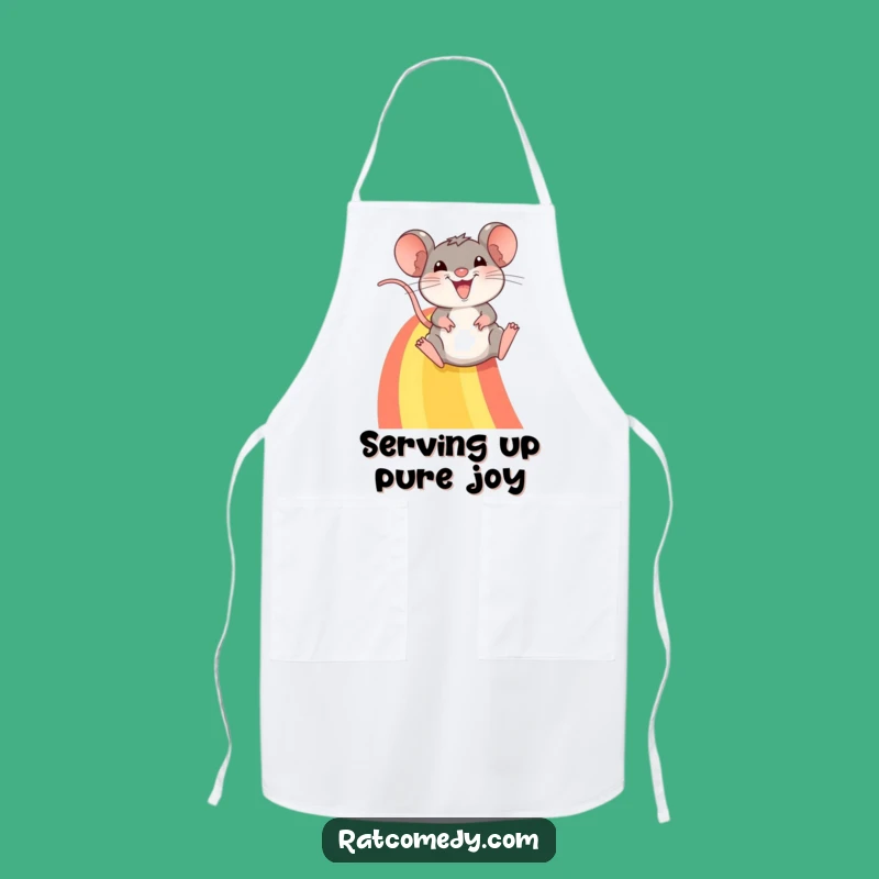 Funny Rainbow Rat Apron: Cook Up Smiles in This Humorous Kitchen Essential