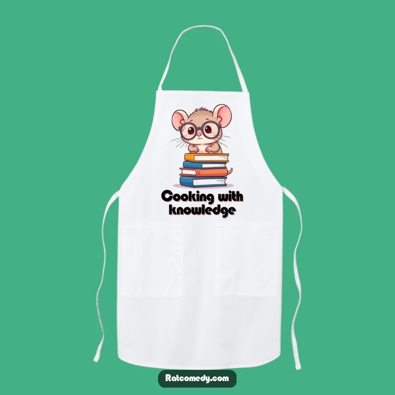 Funny Rat Scholar Apron - Bookworm Chef Gear, Funny Gift for Cooking Enthusiasts