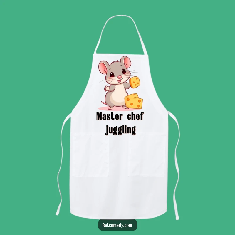 Funny Rat Juggling Cheese Apron - Chef's Delightful and Hilarious Kitchen Gift