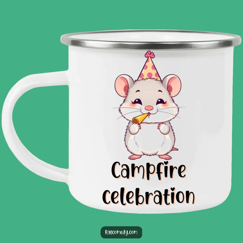 Funny Rat Party Camping Mug - Party Animal Enamel Mug, Celebration Funny Gift