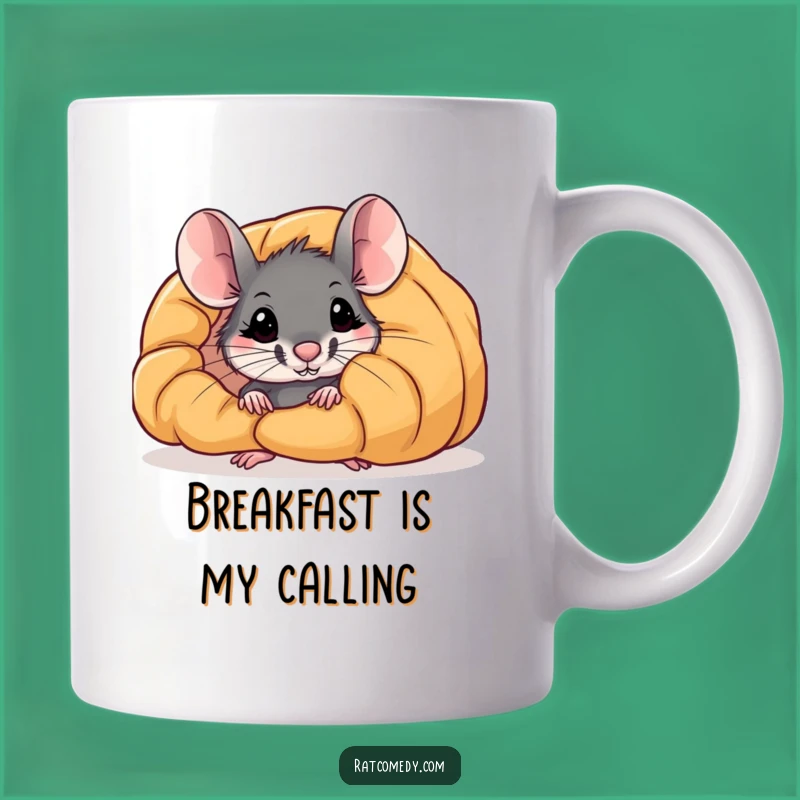 Funny Croissant Rat Mug: A Deliciously Humorous Gift for Pastry and Rat Lovers