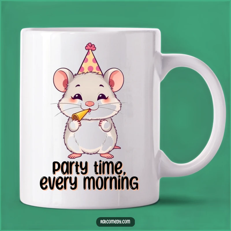 Funny Rat Party Mug - Party Animal Rat, Birthday Bash Funny Gift for Celebrations