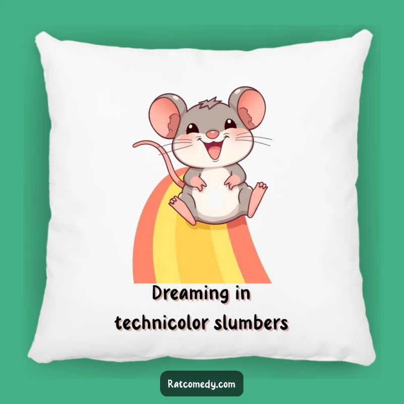 Funny Rat Rainbow Pillow: Snuggle Up with This Hilarious and Cozy Comfort