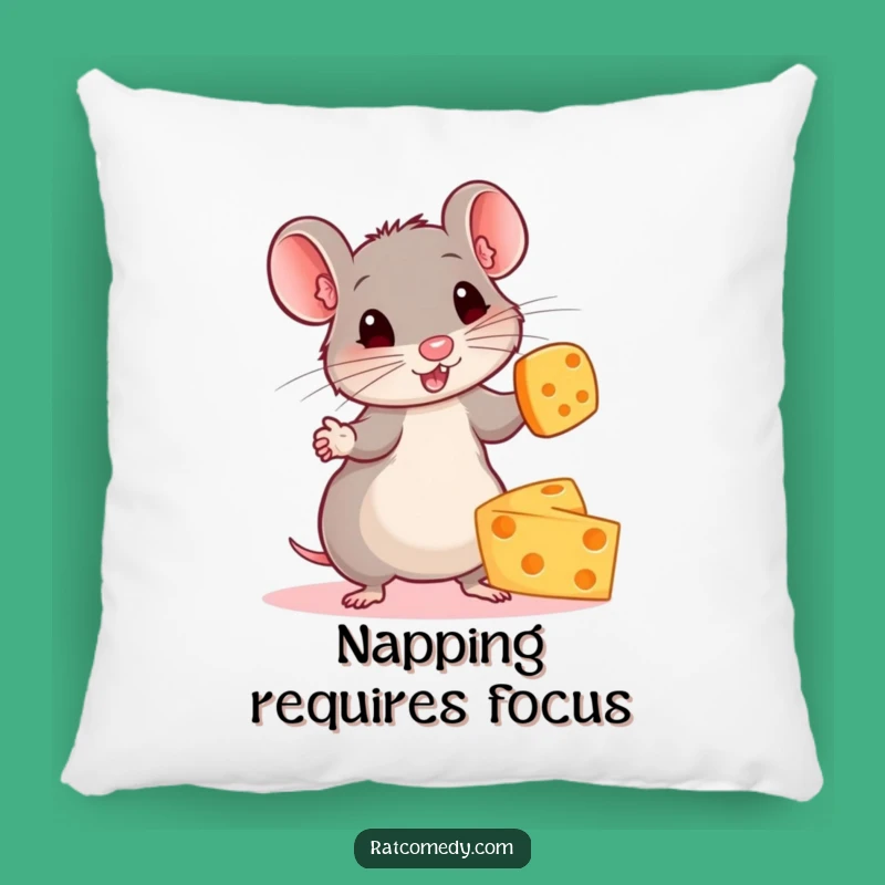 Funny Rat Juggling Cheese Pillow - Comfy and Hilarious Accent for Sofa Lovers