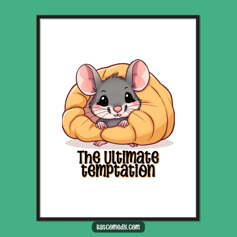 Funny Croissant Rat Digital Art: Instant Pastry Humor for Your Walls