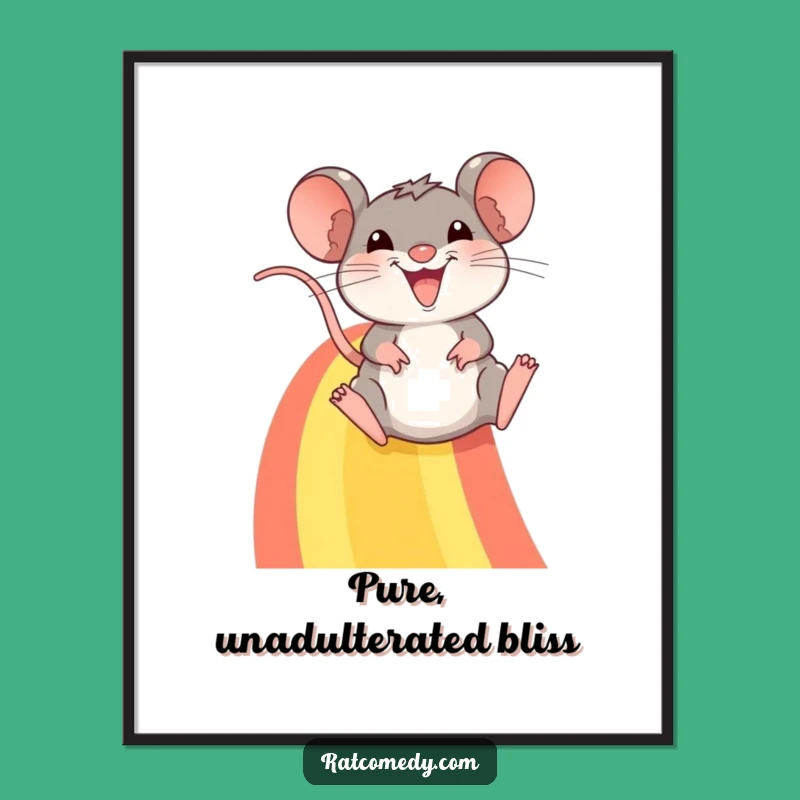 Funny Rainbow Rat Digital Art: Instant Joyful Decor and a Hilarious Gift