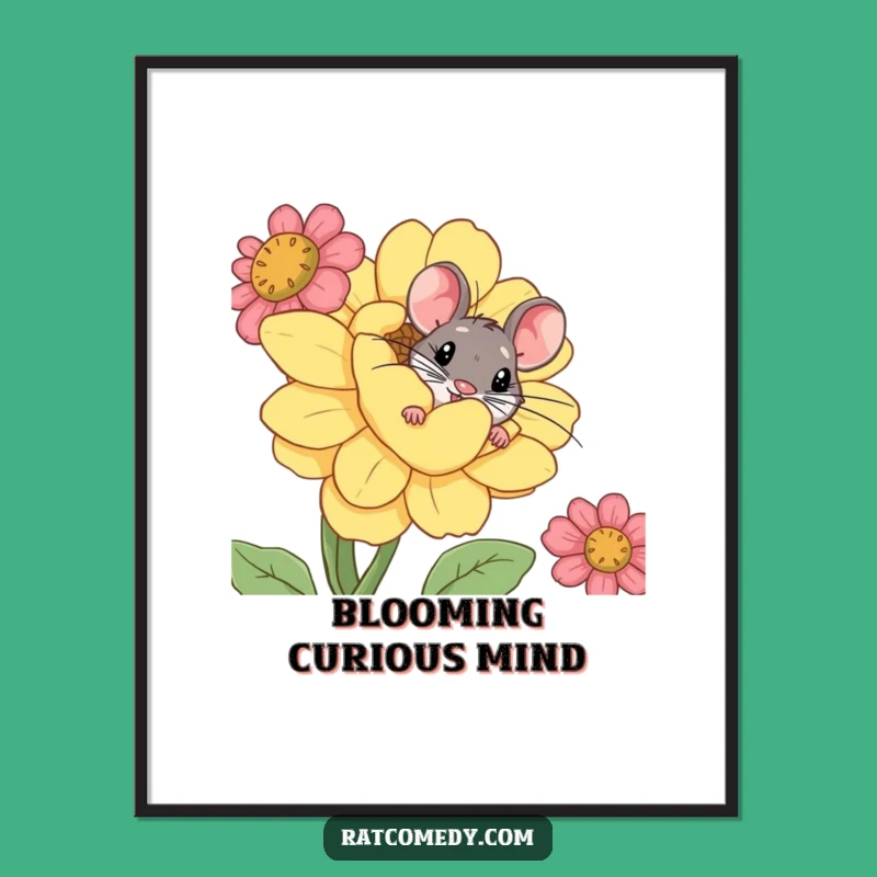 Funny Rat Flower Digital Art - Printable Whimsy and Hilarious Gift Idea