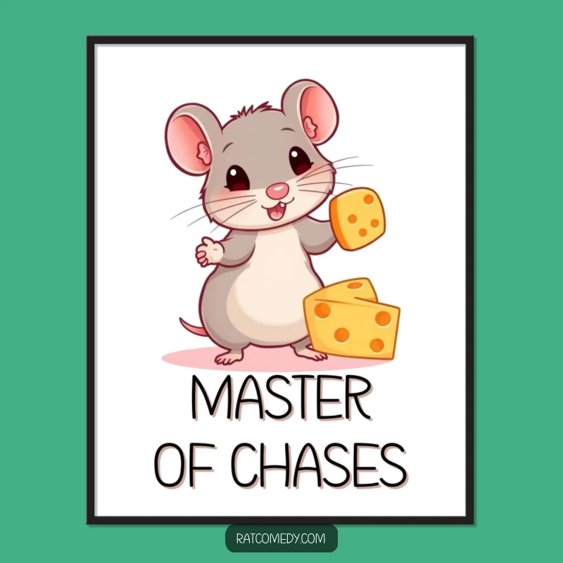 Funny Rat Juggling Cheese Digital Art - Printable Wall Decor and Hilarious Gift