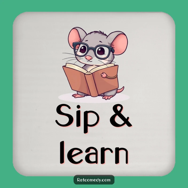 Funny Rat Coaster: Scholar Art, Protect Surfaces, Cute Funny Gift