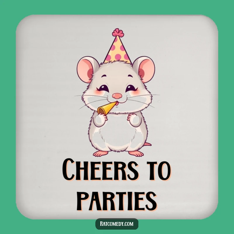 Funny Rat Party Drink Coasters - Party Animal Set, Celebration Decor Funny Gift