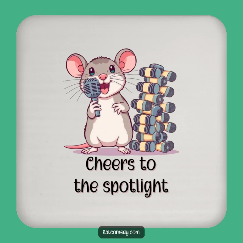 Rockstar Rat Microphone Coasters: Funny Protection for Your Surfaces