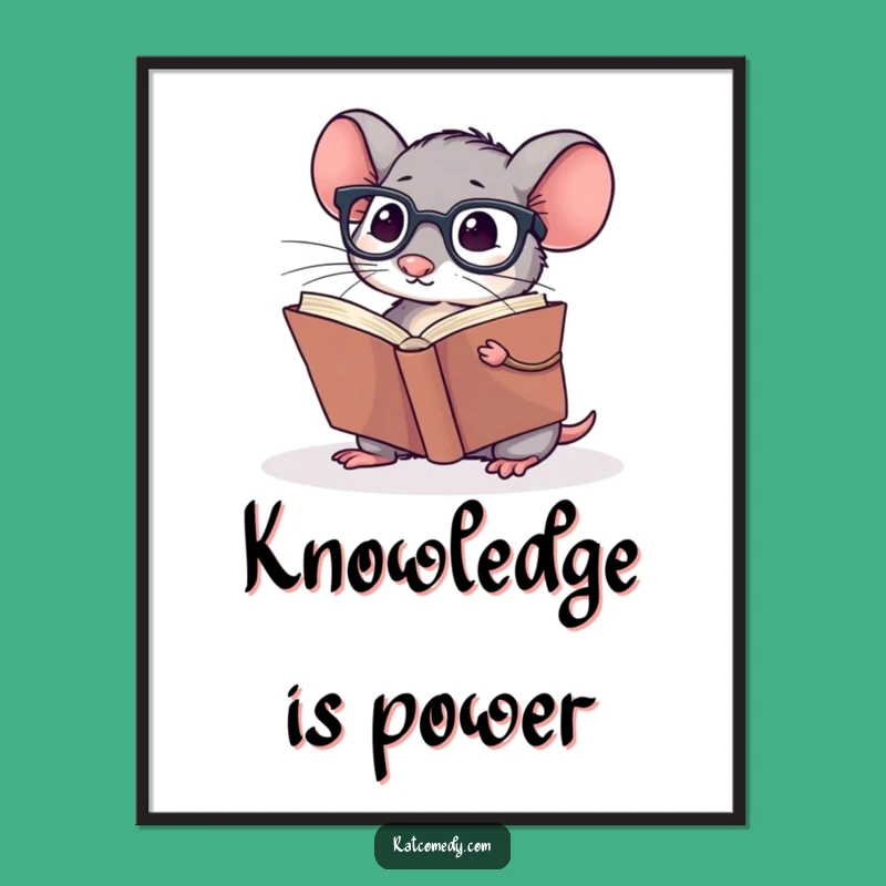 Funny Rat Poster: Scholar Art, Bookish Scene, Ideal Funny Gift