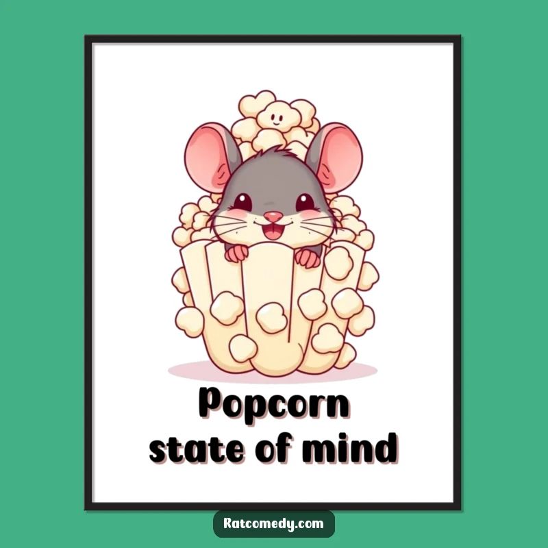 Popcorn Rat Poster: Funny Wall Art for Snack Lovers
