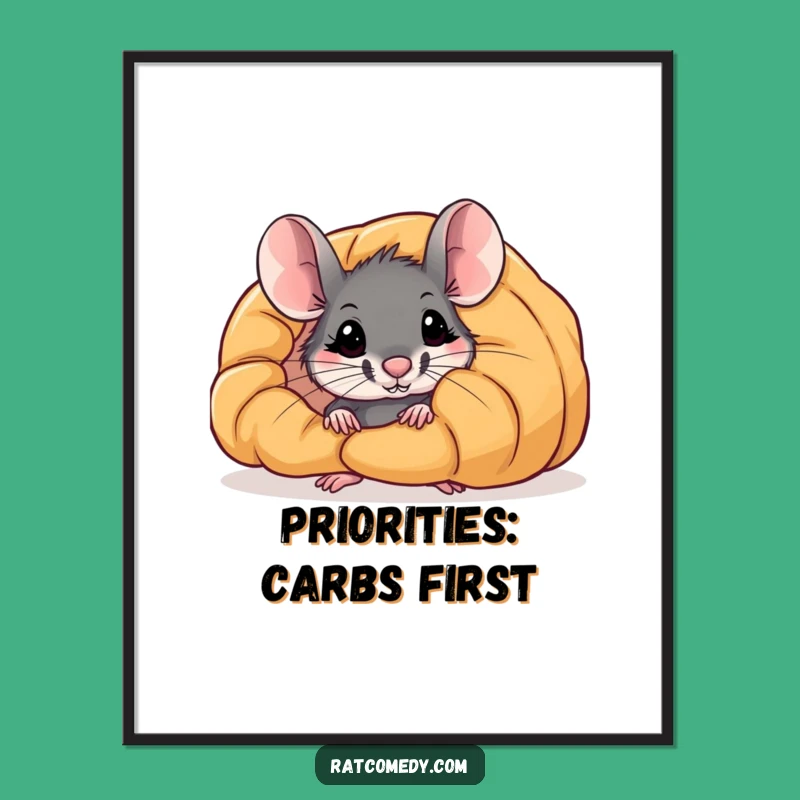 Funny Croissant Rat Poster: Delicious Humor for Your Walls