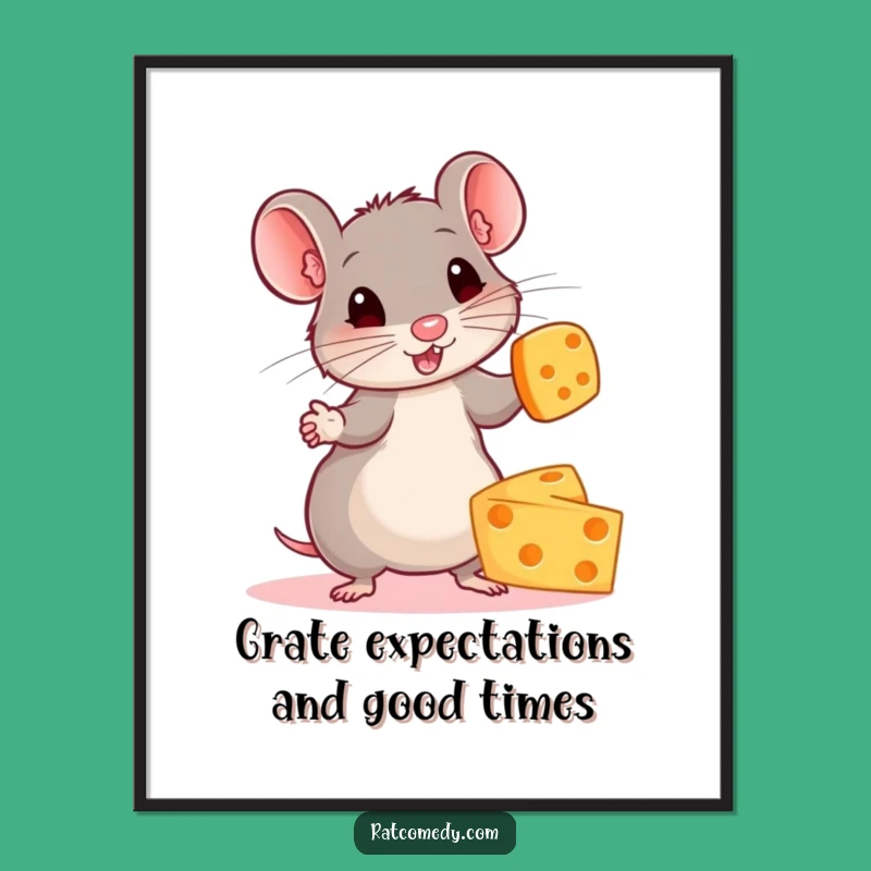 Free Printable Wall Art: Energetic Juggling Rat Adds Cheesy Humor to Your Space!