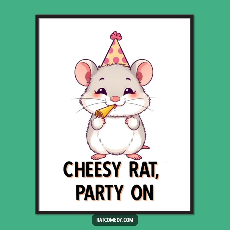 Funny Free Printable Wall Art: Party Rat Art for a Festive Space