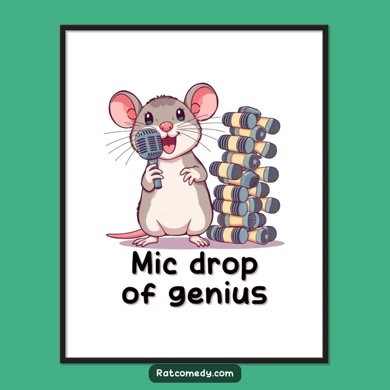 Funny Free Printable Wall Art: Rat Rockstar - Stage Presence Decor