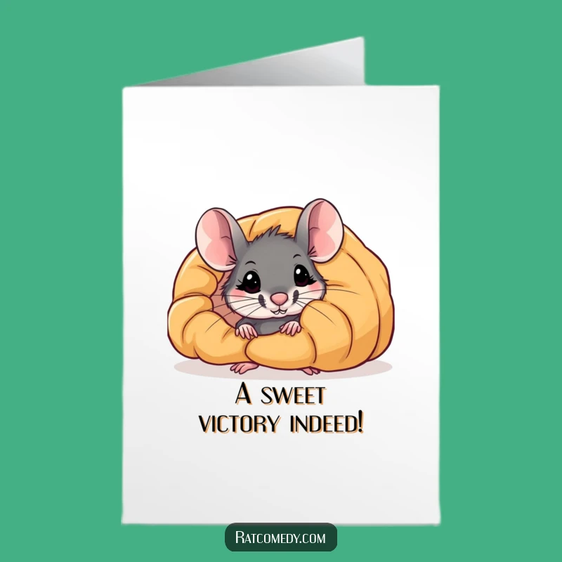 Free Printable Rat Croissant Congrats Card - Scrumptious Downloadable Gift for Success