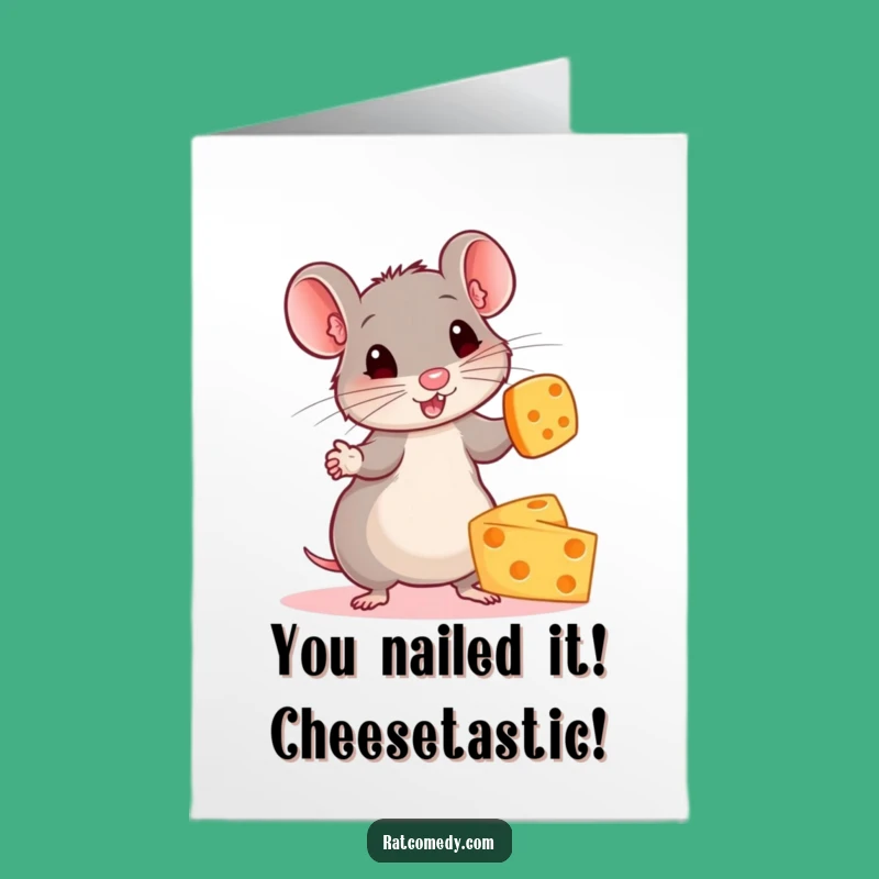 Free Printable Congrats Card: Rat Masters Juggling Act for Your Big Achievement!