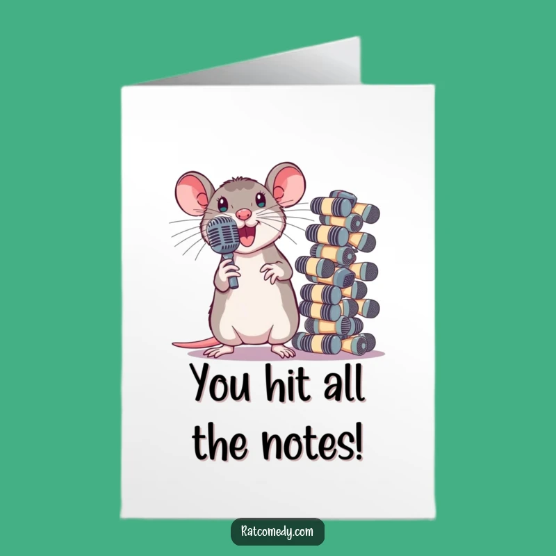 Free Printable Congrats Card: Rat Rockstar - Encore!
