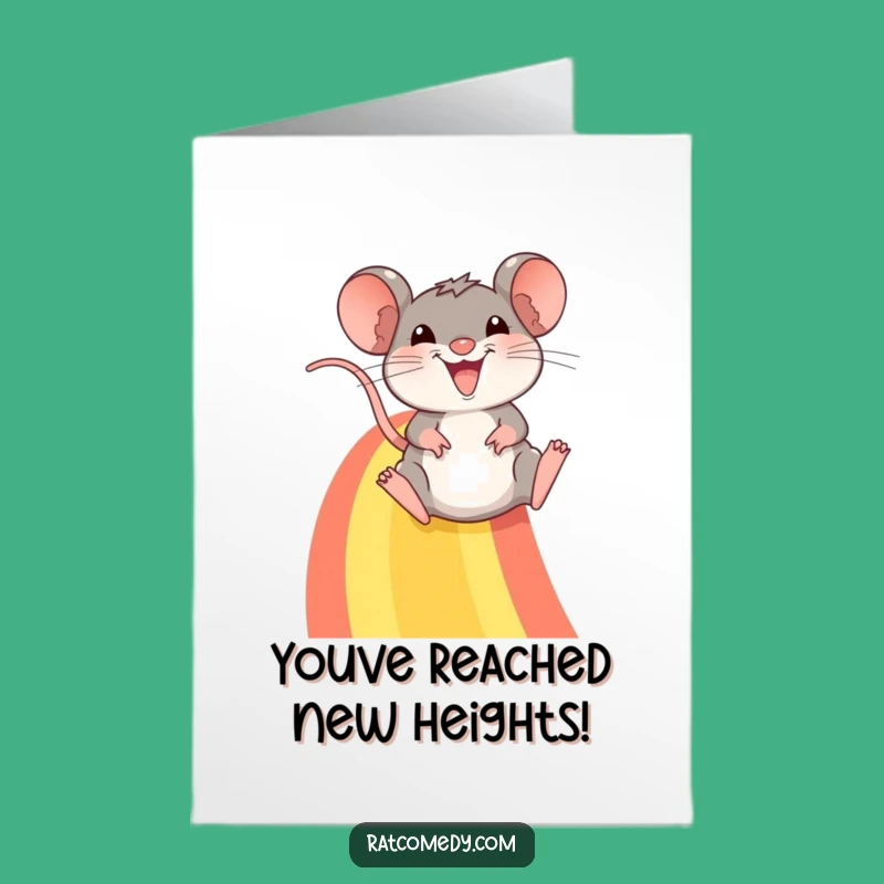 Free Printable Rat Rainbow Congrats Card - Joyful Downloadable Gift for Any Occasion