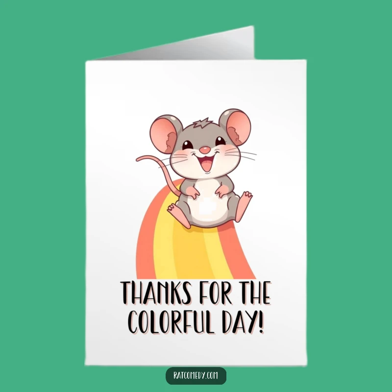 Free Printable Rat Rainbow Thank You Card - Heartfelt & Funny Downloadable Gift