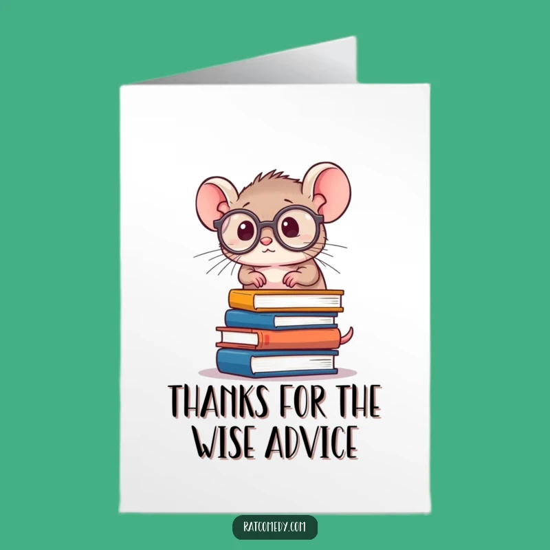 Funny Free Printable Rat Thank You Card: Grateful Bookworm Design