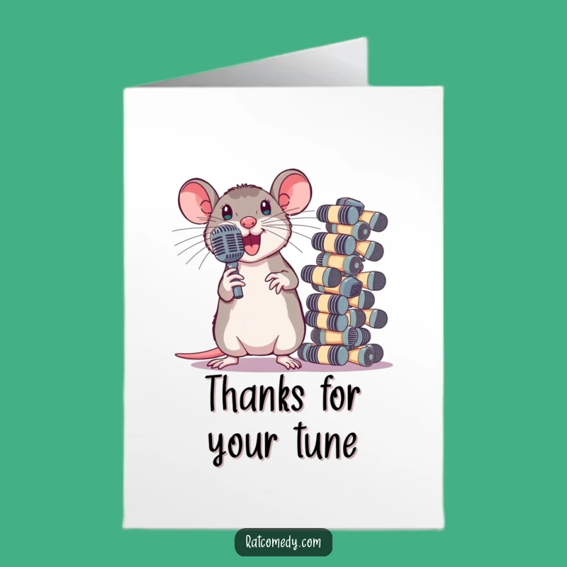 Funny Free Printable Thank You Card: Rat Rockstar - Thanks for the Performance!