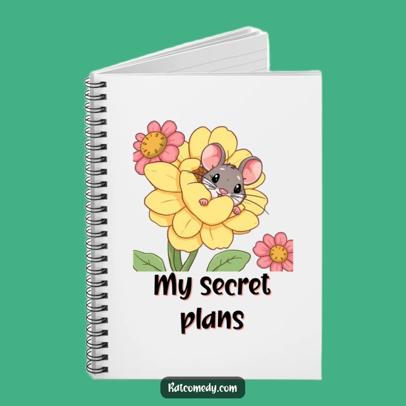 Funny Rat Flower Notebook - For Jotting Down Curious Thoughts and Ideas