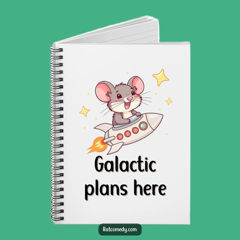 Funny Rat Rocket Notebook - Star Pilot Journal, Cosmic Adventure Funny Gift