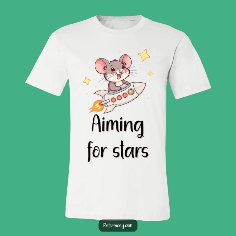 Funny Rat Rocket T-Shirt - Star Pilot Rat, Cosmic Adventure Funny Gift