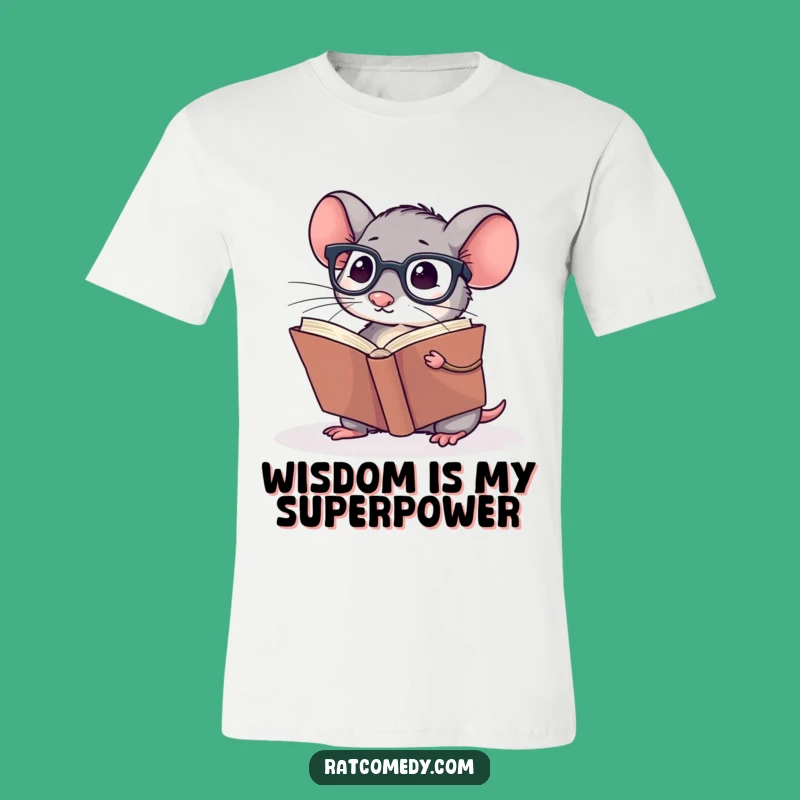 Funny Rat Scholar T-Shirt: Spectacled Nerd, Bookish Humor, Awesome Funny Gift