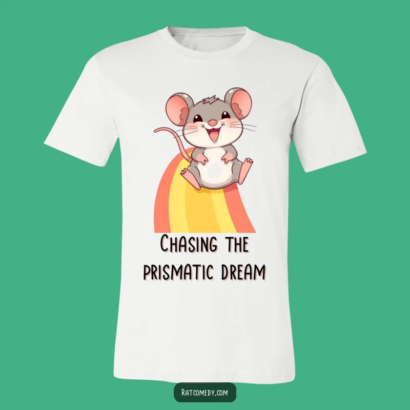 Funny Smiling Rat Rainbow Ride T-Shirt: The Ultimate Joyful and Humorous Tee