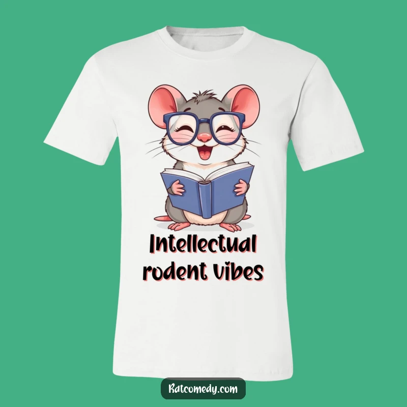 Giggly Bookworm Rat T-Shirt: Funny Apparel for Smarty Pants