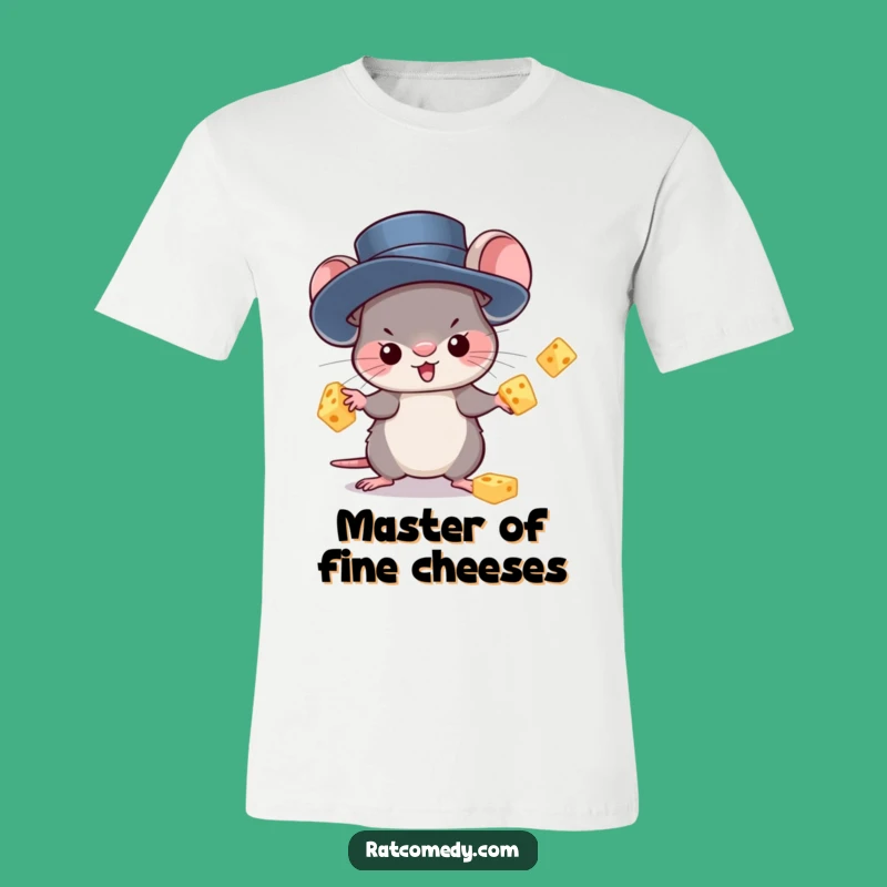 Kawaii Rat Juggling Cheese T-Shirt: Funny Apparel for Cheese Enthusiasts