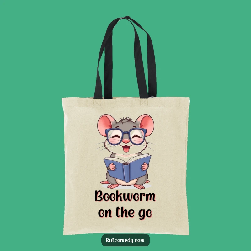 Bookworm Rat Tote Bag: Funny Carry-All for Literary Minds