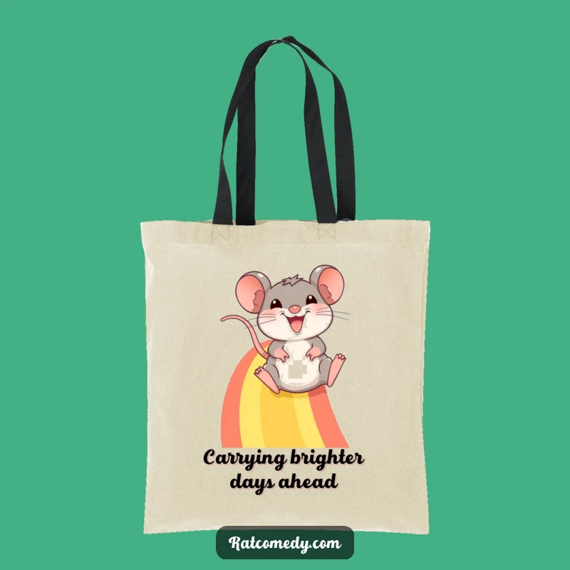 Funny Rainbow Rat Tote Bag: Carry Your Fun and Essentials with This Humorous Accessory