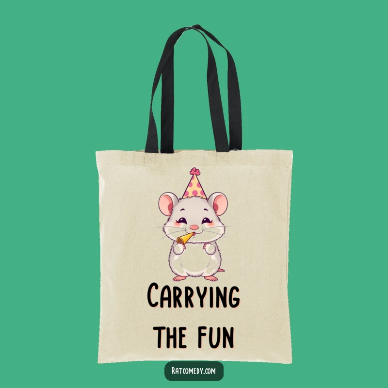 Funny Rat Party Tote Bag - Party Animal Rat, Celebration Carryall Funny Gift