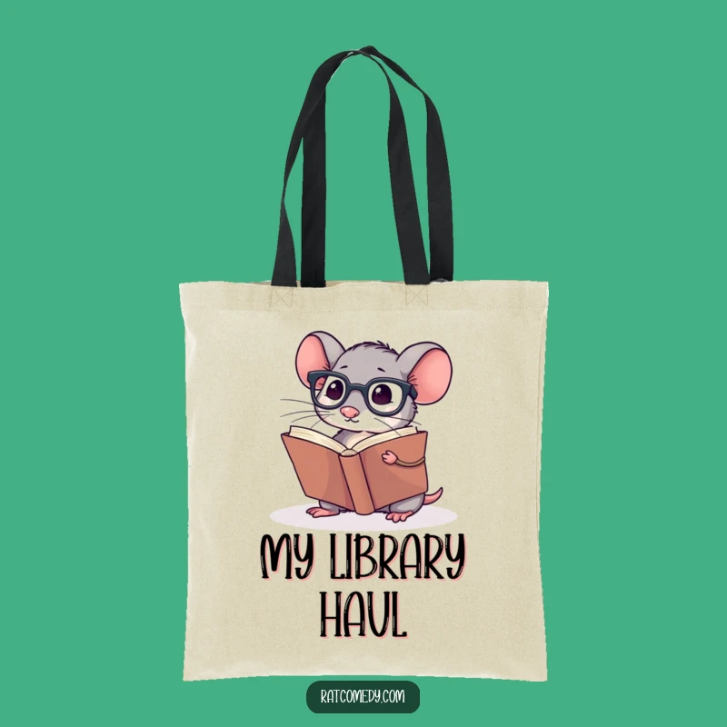 Funny Rat Tote Bag: Scholar Design, Carry Books, Practical Funny Gift