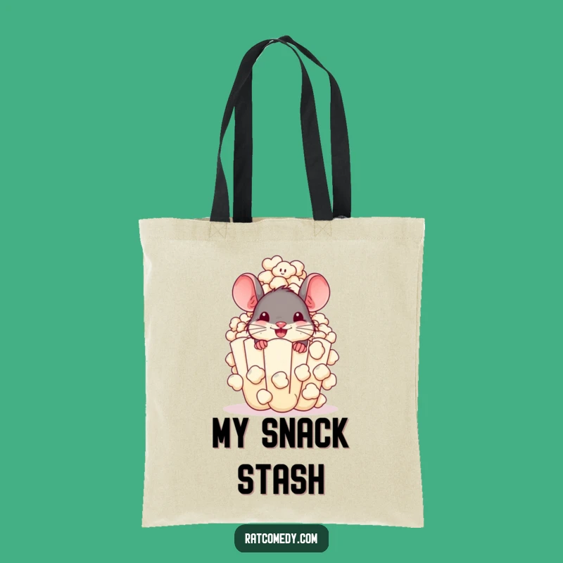 Popcorn Rat Tote Bag: Funny Carry-All for Snack Lovers