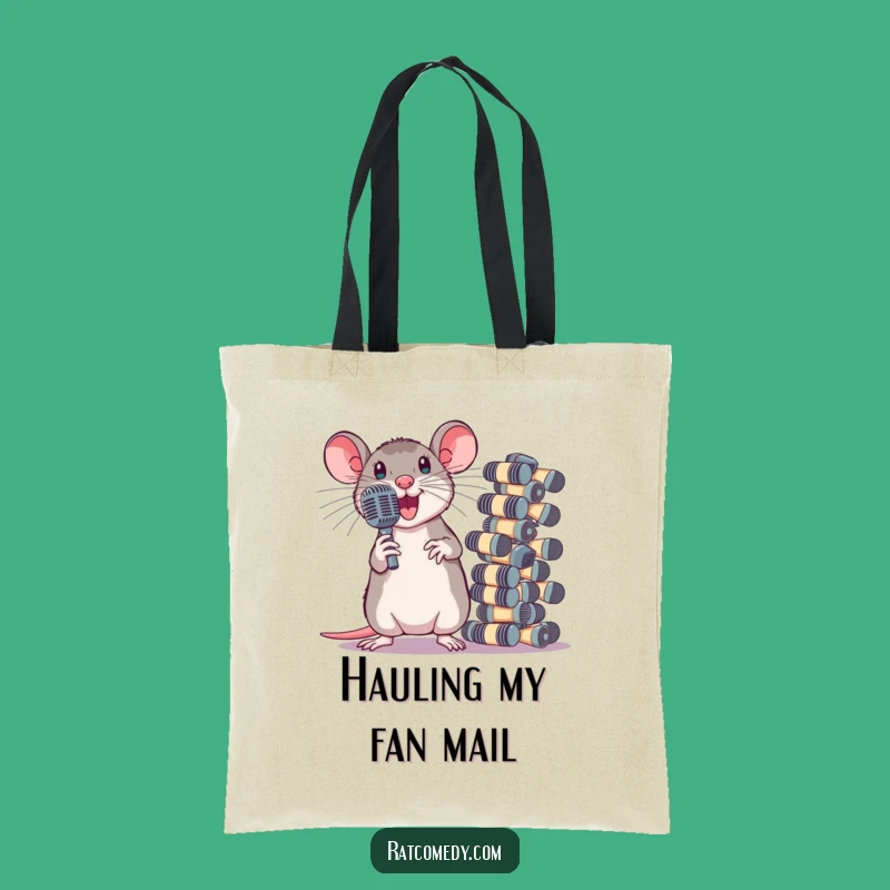 Rockstar Rat Microphone Tote Bag: Funny Carry-All for Performers